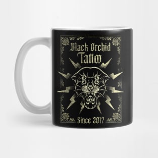 Black orchid cat Mug